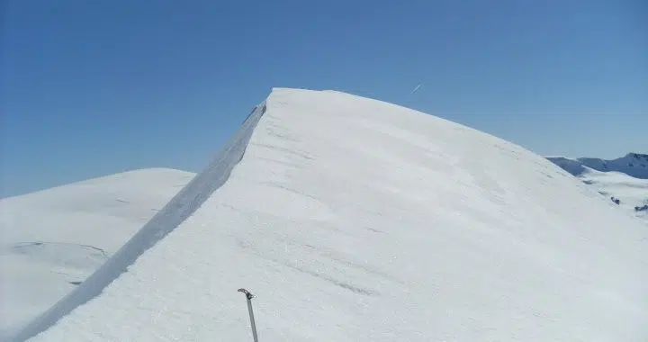 Ice axe on a glacier