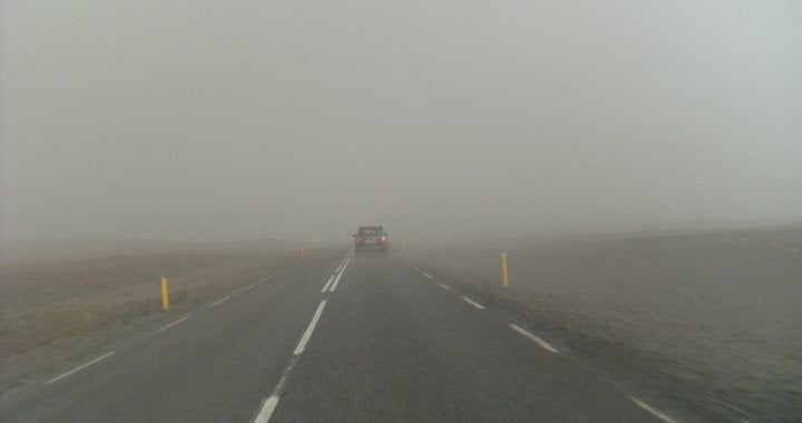Driving through the ash cloud from the 2010 Eyjafjallajokull eruption