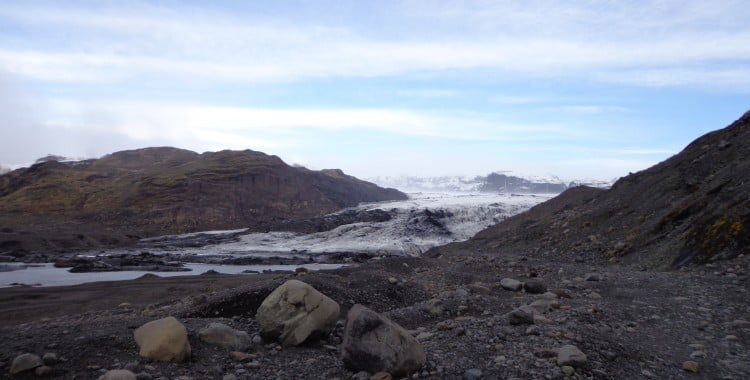 The edge of Sólheimajökull glacier.