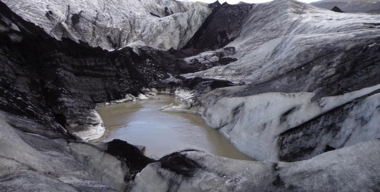 The glacier is constantly moving and changing. 