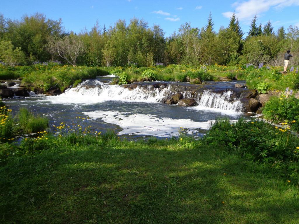 Nice waterfall at Elliðaárdalur valley.