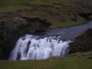 At the start of the Fimmvörðuháls hike you follow the Skógará river