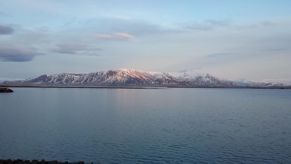 Mount Esja dominates the view to the north from Reykjavik. 