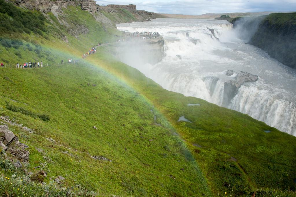 The Roaring Gullfoss Waterfall.