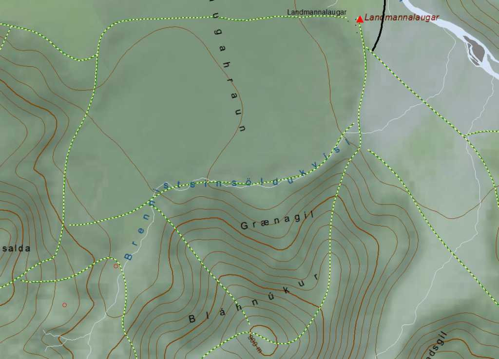 Map of Landmannalaugar 