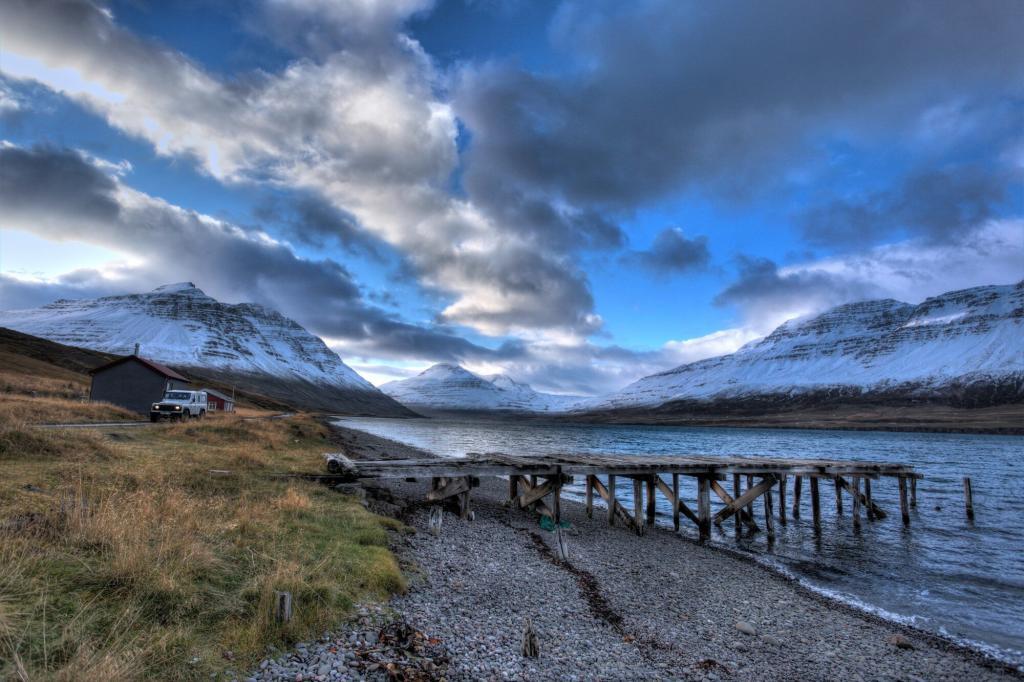 A decaying pier outside Seydisfjordur.