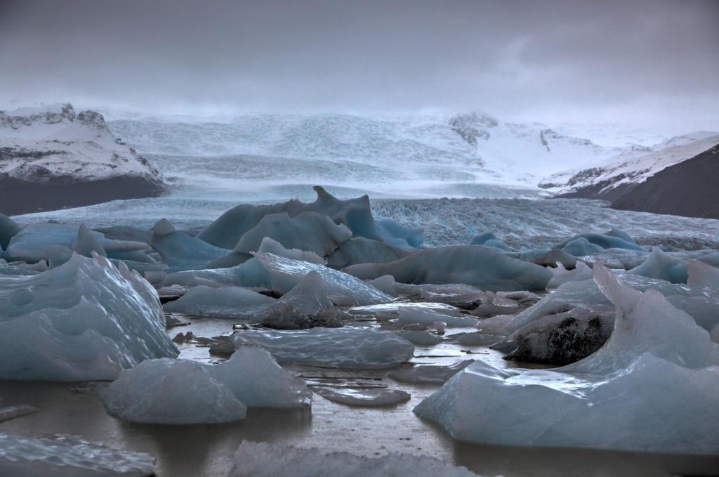 Icebergs in the glacial lagoon.