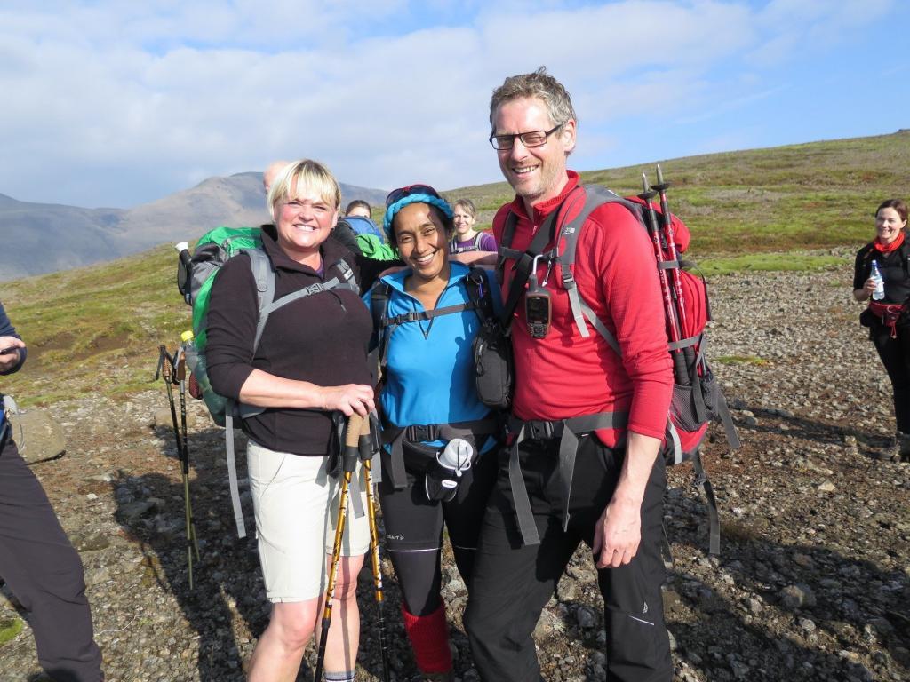 Einar with a few of the many friends he has made with his guiding around Iceland.