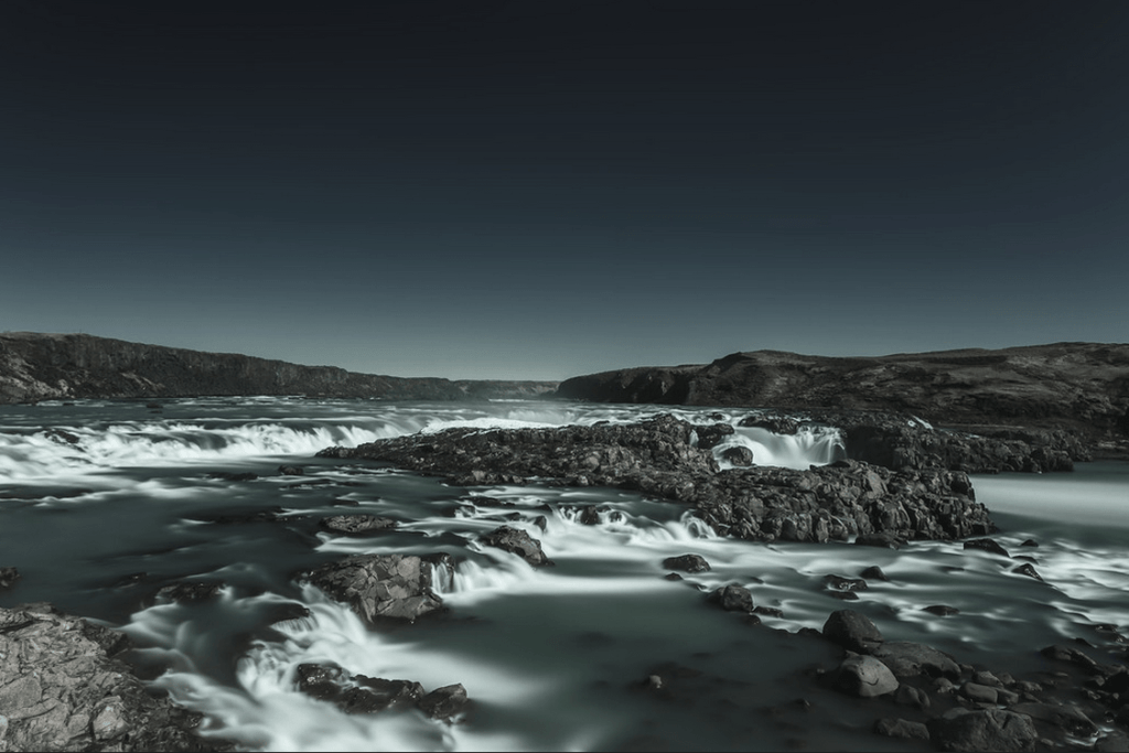 Urridafoss waterfall in the river Thjorsa. Unfortunately this river is under threat from a proposed hydro power plant.