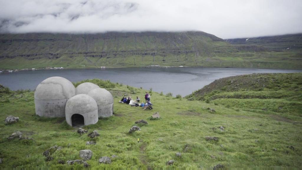 The Tvísöngur sound sculpture at Siglufjörður in the North of Iceland.