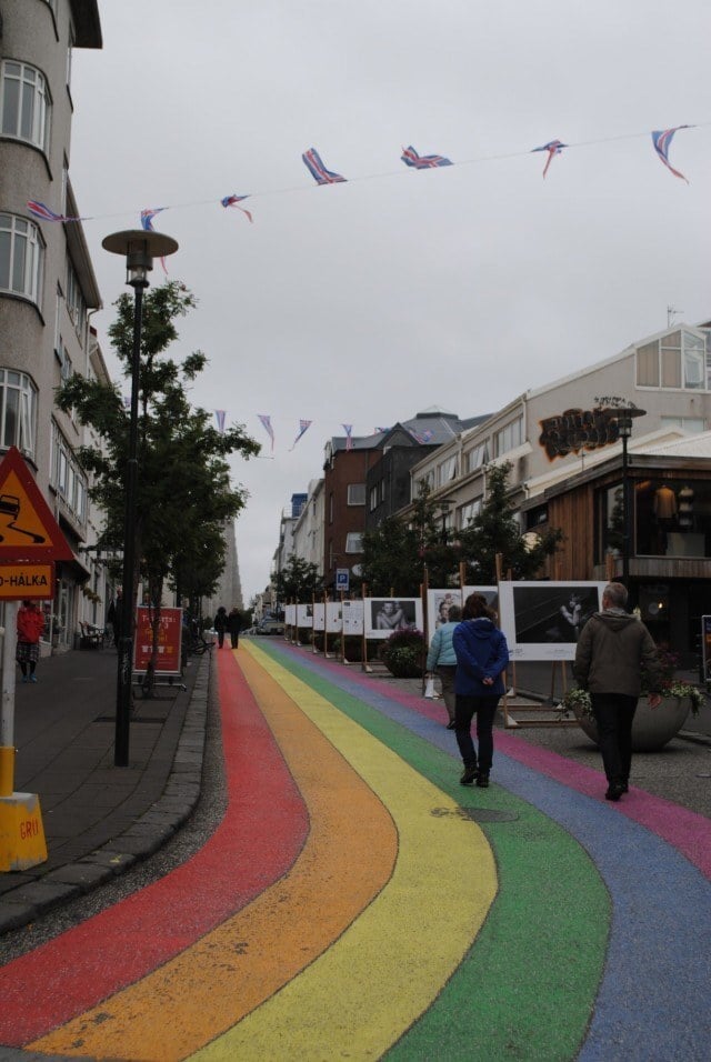 Skólavörðustígur street was rainbow colored in the summer. Iceland celebrates pride in style.