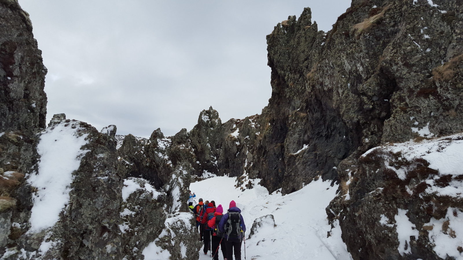 Walking in the lava fields.