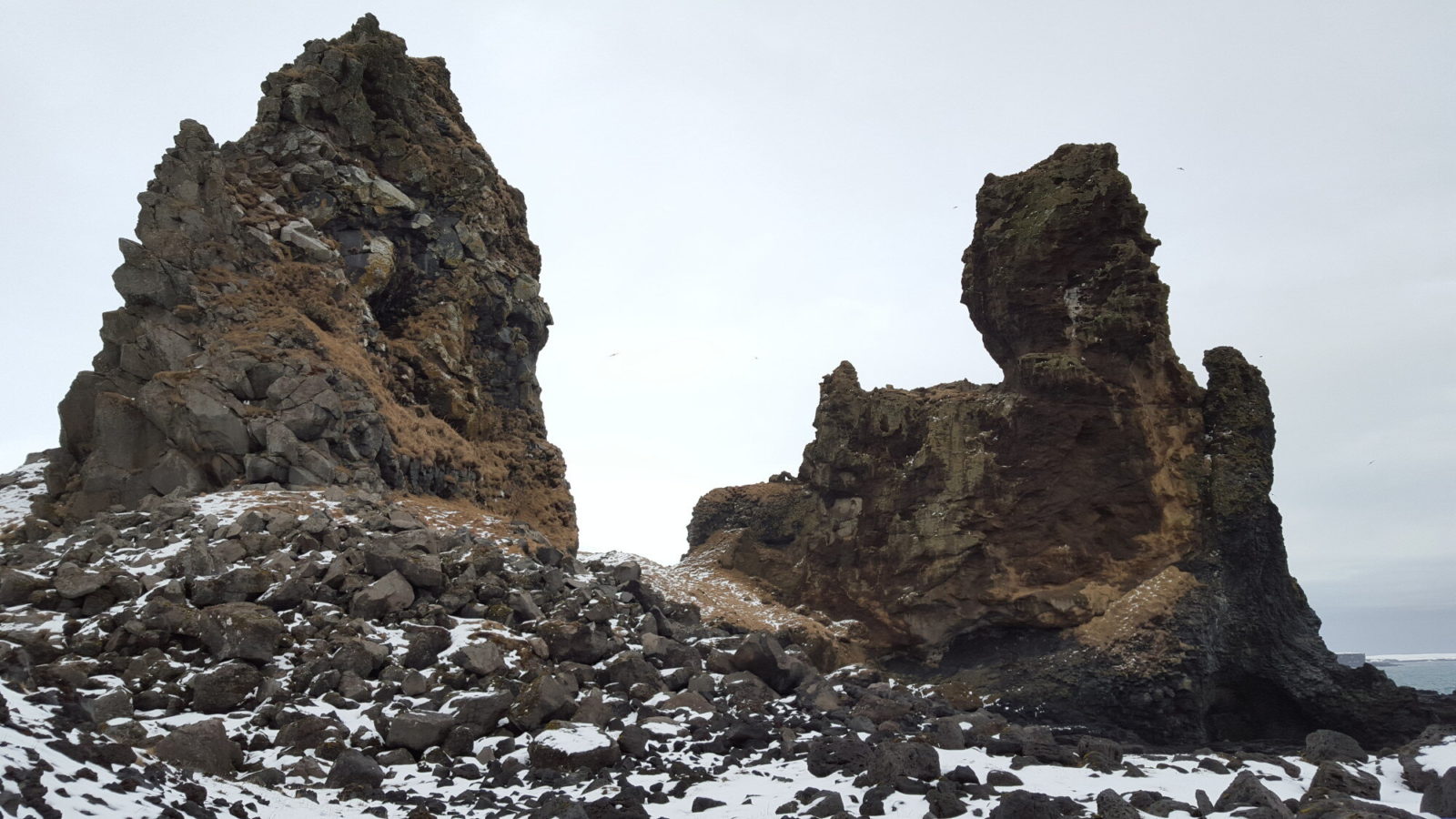 The awesome Lóndrangar sea stacks.