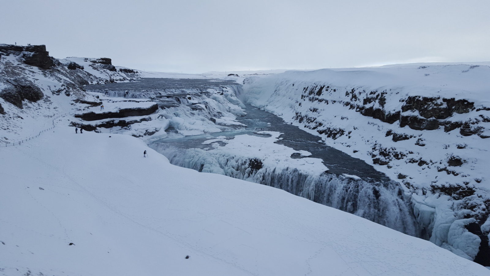 Gullfoss Waterfall in winter.