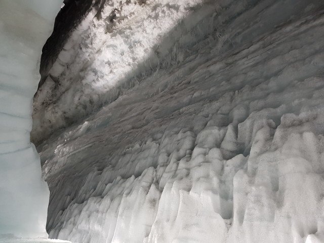 Walls of a crevice. 