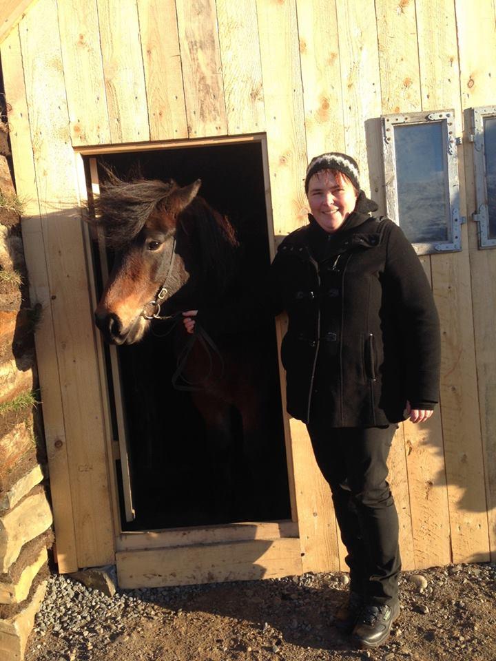 Evelyn Ýr and one of her many horses.