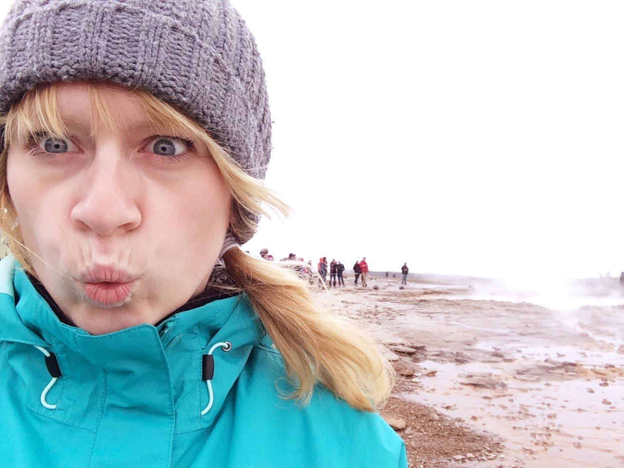 Checking out the geysers.