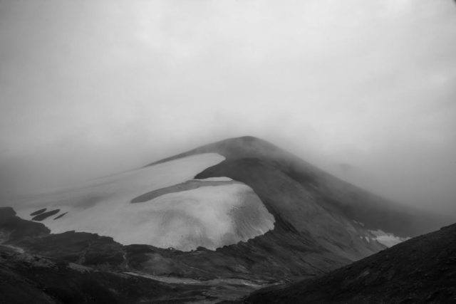 The highlands of Southern Iceland look mysterious and gloomy.