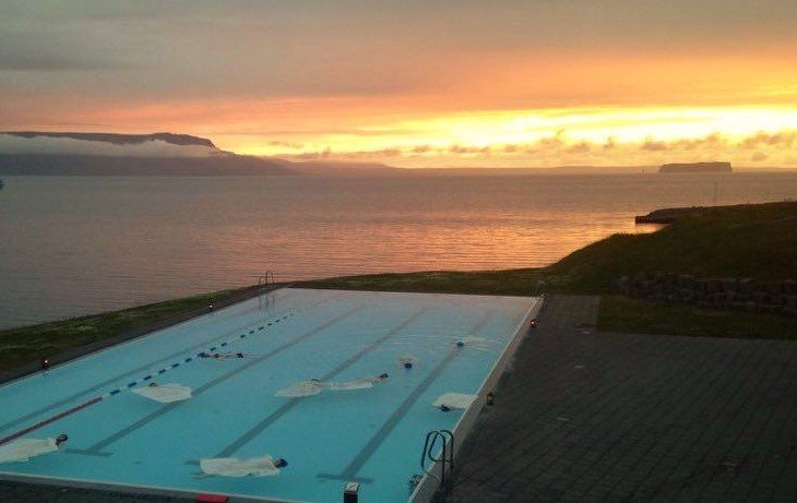 Floating in the Iceland Infinity Pool.