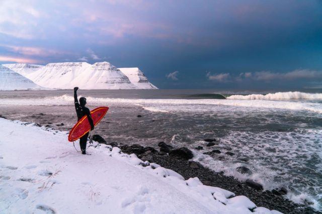 Winter? Freezing weather? No problem. Let´s surf! Photo by Chris Burkard. 