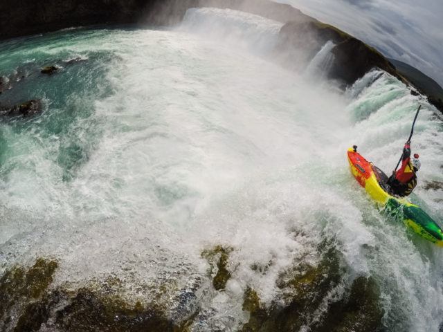 The heart must beat faster at the cusp of kayaking into a raging waterall. 
