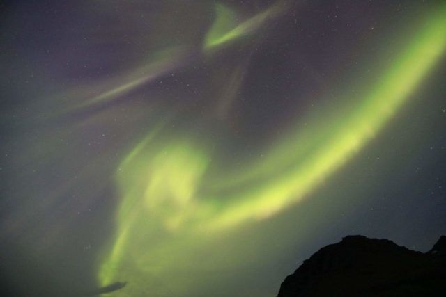 The northern lights welcomed Roei to Iceland.