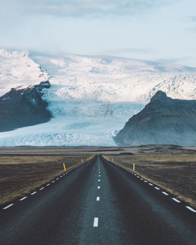 Driving into the glacier. Sort of. 