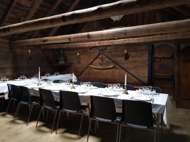 Inside the medieval hall at Kirkjubøur in the Faroe Islands. 