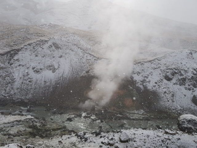 Steaming hotspring in Iceland.