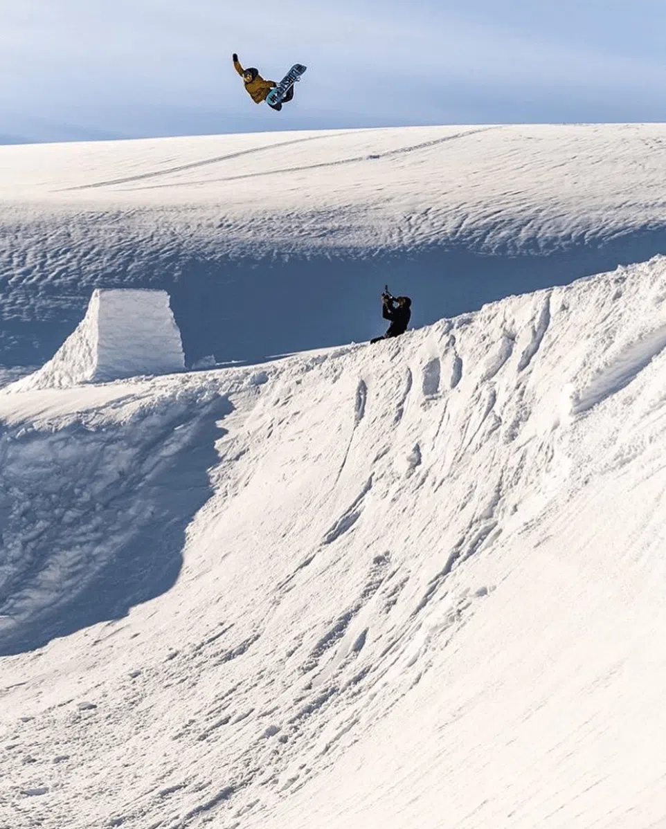 Icelandic snowboarding legend Eiki Helgason in Akureyri Iceland