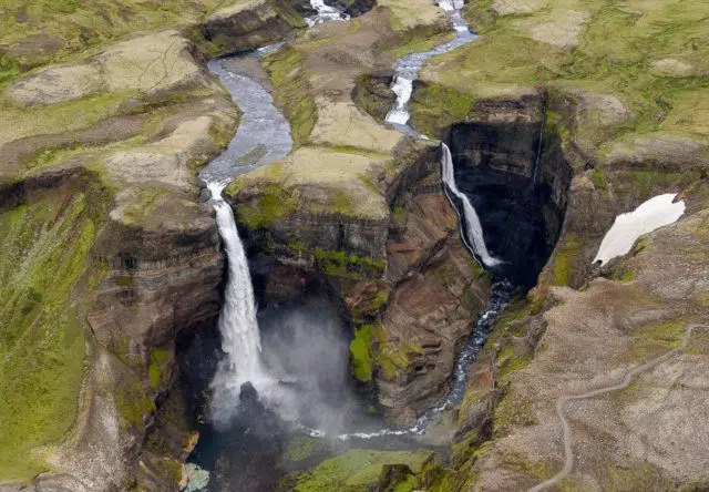 Háifoss waterfall in Iceland. Photo by Tom. A Warner.