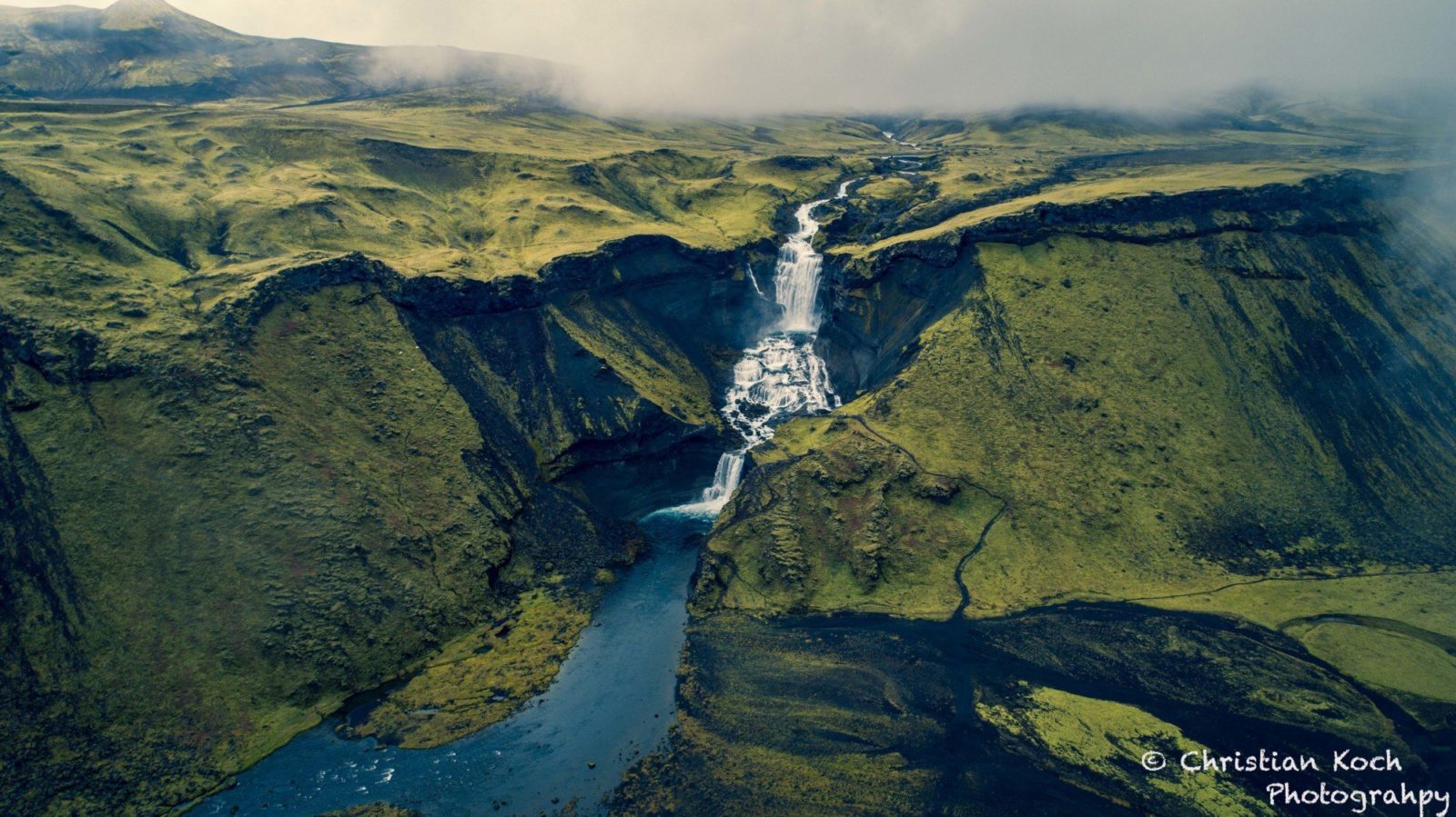 Ófærufoss waterfall in Iceland.