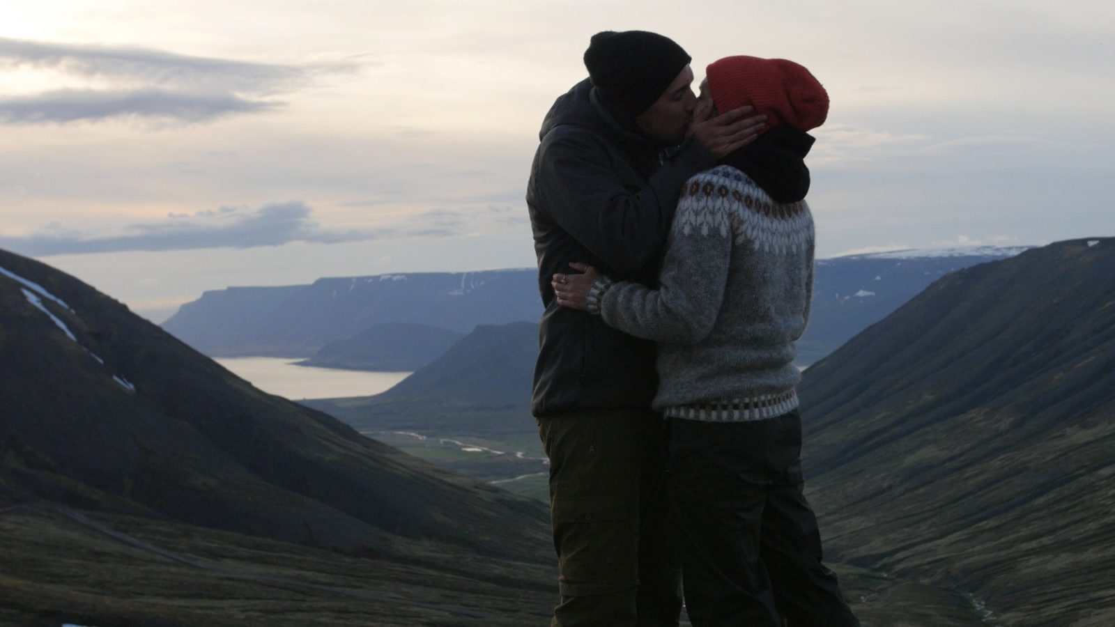 Enjoying a snog in Iceland. 