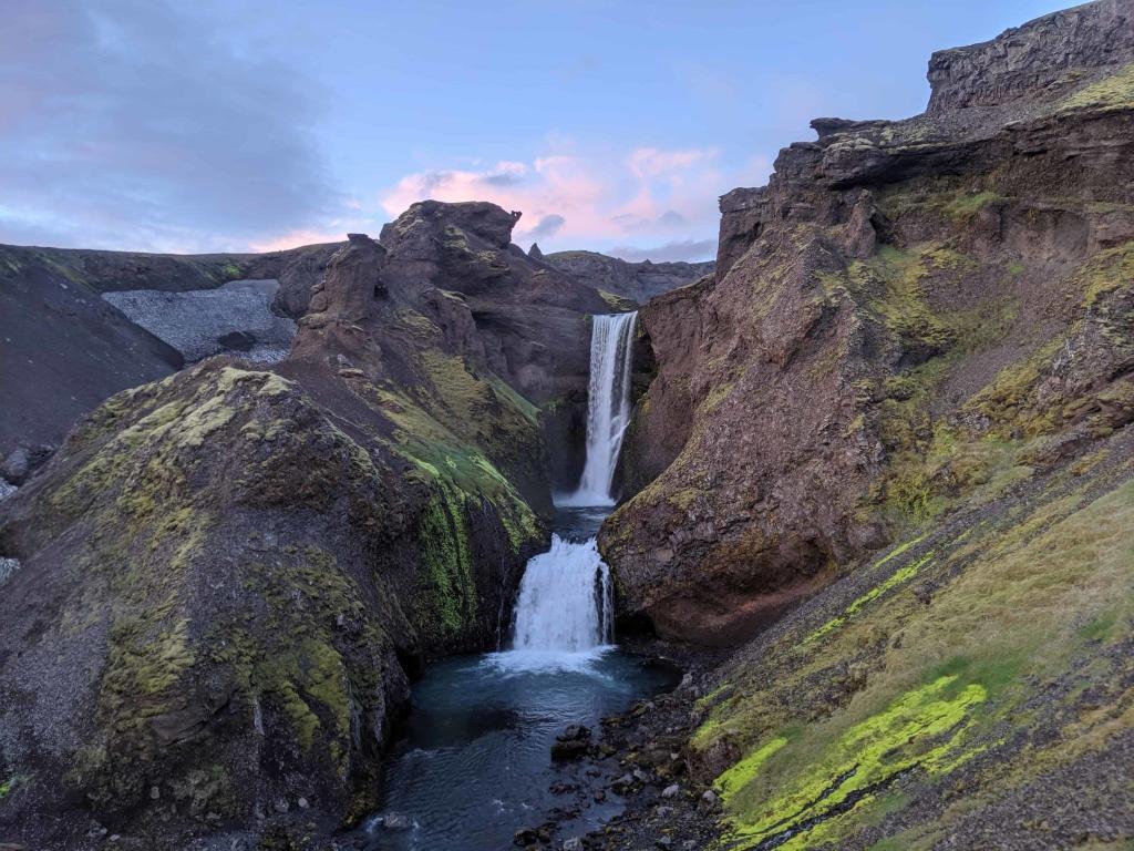 Waterfall in Skógá river