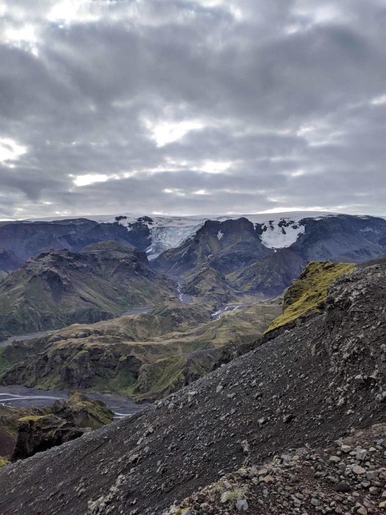 The edge of Mýrdalsjökull glacier. Beyond lies the monster volcano Katla. 