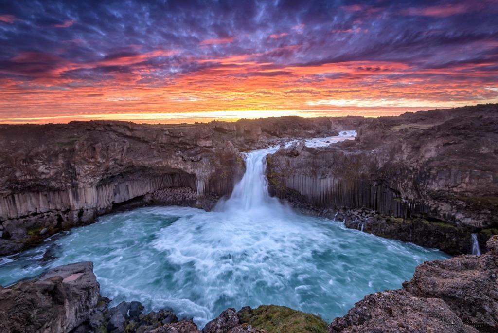 Aldeyjarfoss waterfall in Iceland.