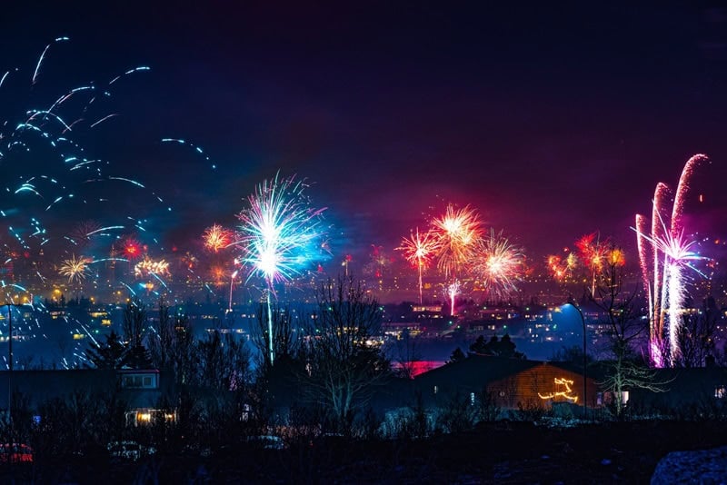 The multitude of colors of the New Year's Eve in Iceland is just amazing.