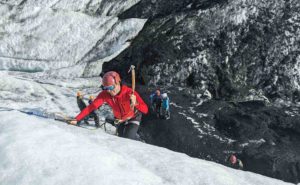 Ice climbing in Iceland