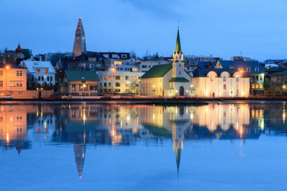 The Reykjavik pond is in the city center. Reykjavik is one of the top seven weekend city breaks in Europe.