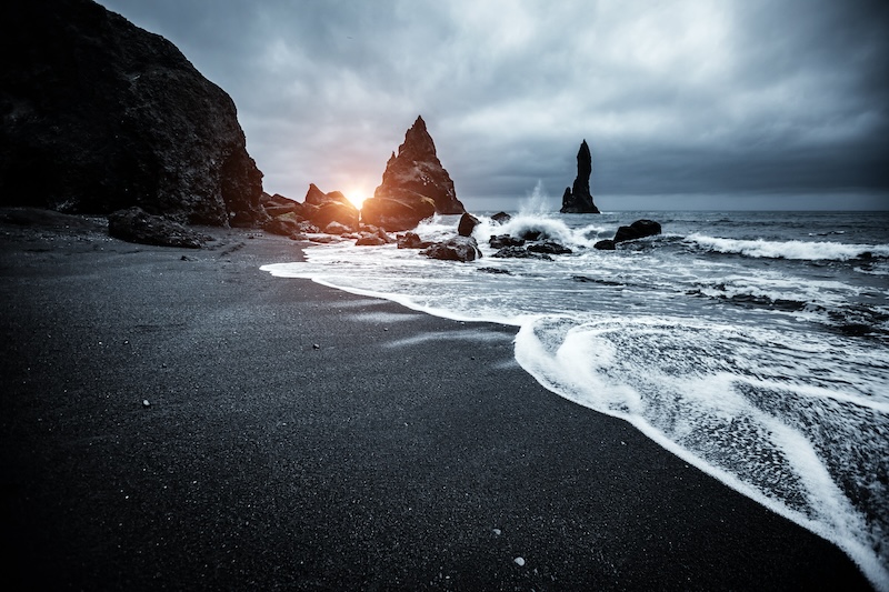 Reynisfjara Beach is where you want to visit for a short vacation in Iceland. Please be be careful of the waves though! 