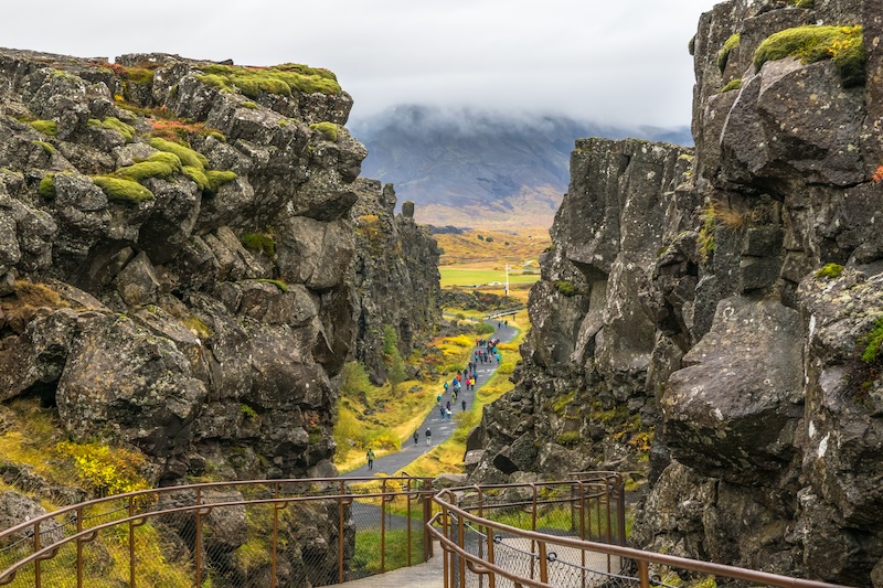 Thingvellir national park in Iceland on the Golden Circle.