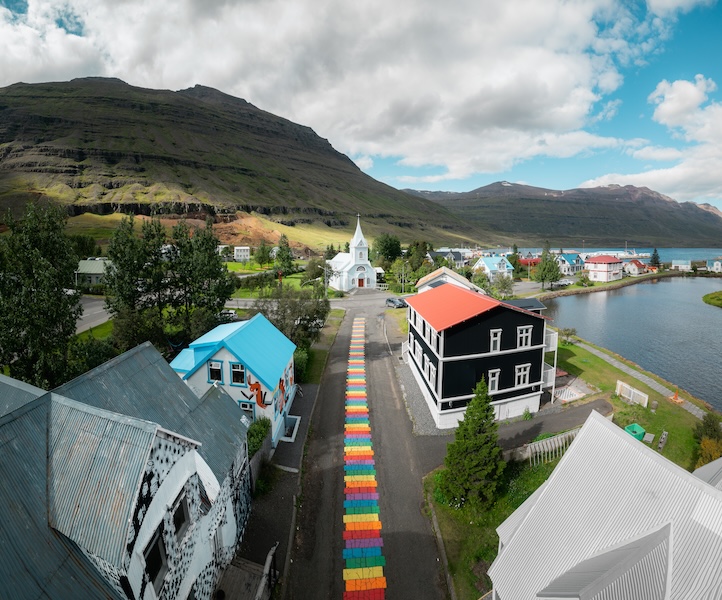 The rainbow street at the town of Seyðisfjörður in the East of Iceland. Photo by Thrainn Kolbeinsson.