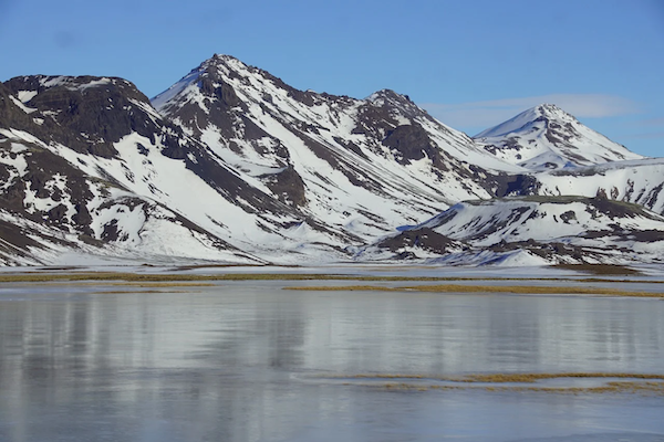 Icelandic mountains in their winter glory.