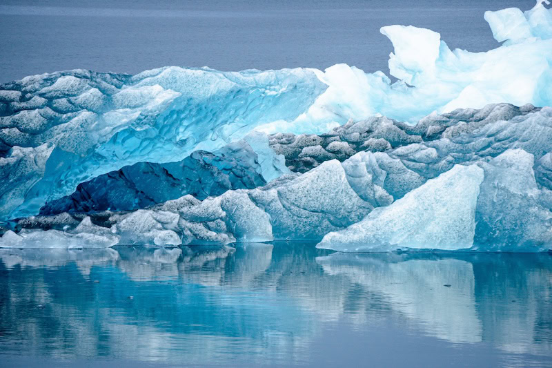 The stunning glaciers of Jökulsárlón glacier lagoon in Iceland.