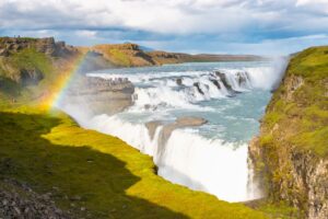 The stunning Gullfoss waterfall on the Golden Circle in Iceland.