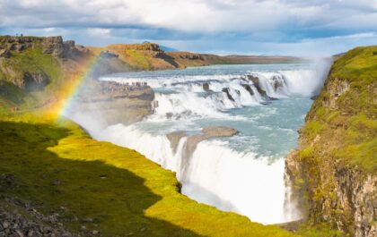 The stunning Gullfoss waterfall on the Golden Circle in Iceland.