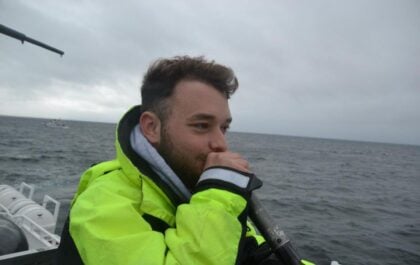 Rob Hyman from the whale watching company Elding is researching the whales of Iceland. Rebecca Roberts.