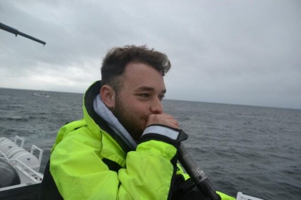 Rob Hyman from the whale watching company Elding is researching the whales of Iceland. Rebecca Roberts.