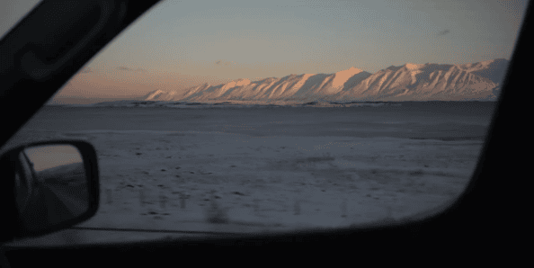 Your average view on the road in Iceland in winter.